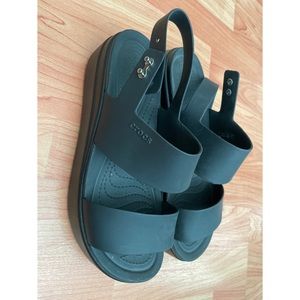 Crocs black wedges